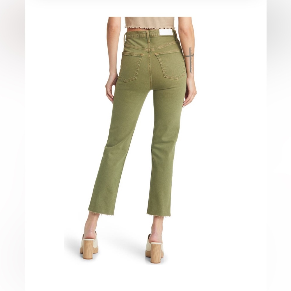 RE/DONE 70s Ultra High Rise Stove Pipe Jeans in Washed Sage - NWT - Sz 25 - Picture 8 of 11